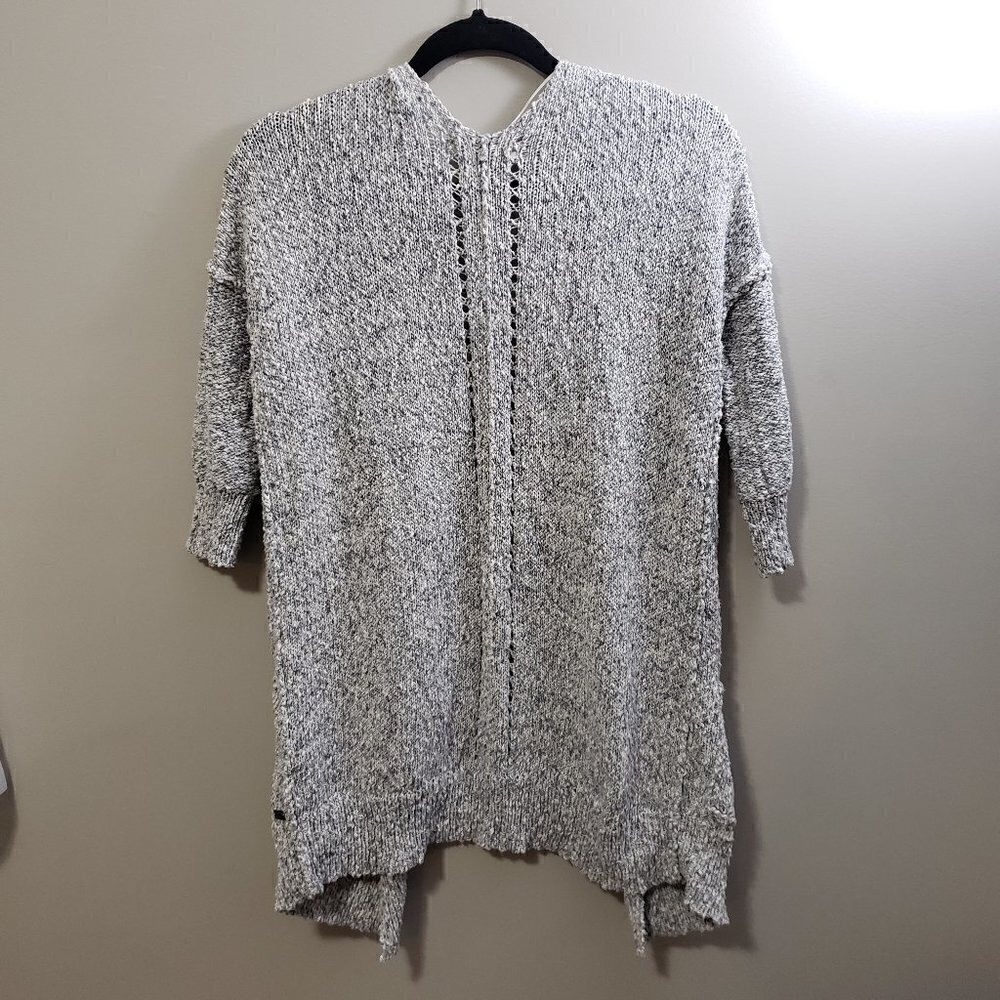 Monk & Lou * Open Knit Grey Crochet Cardigan * S - Picture 3 of 10